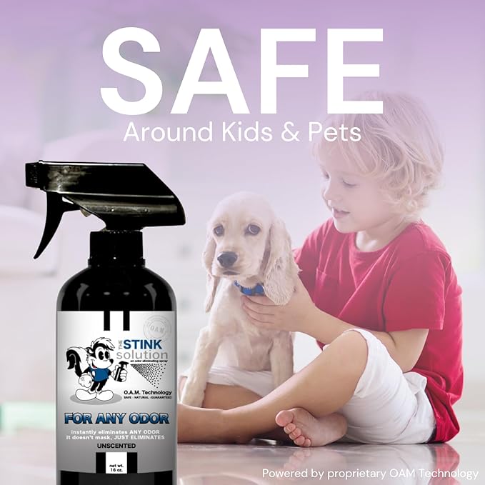 The Stink Solution Unscented Odor Eliminator, Fragrance Free Odor Neutralizer for Home Safe & Very Effective Scent Free Deodorizer 1 4oz, 16 oz Bottle