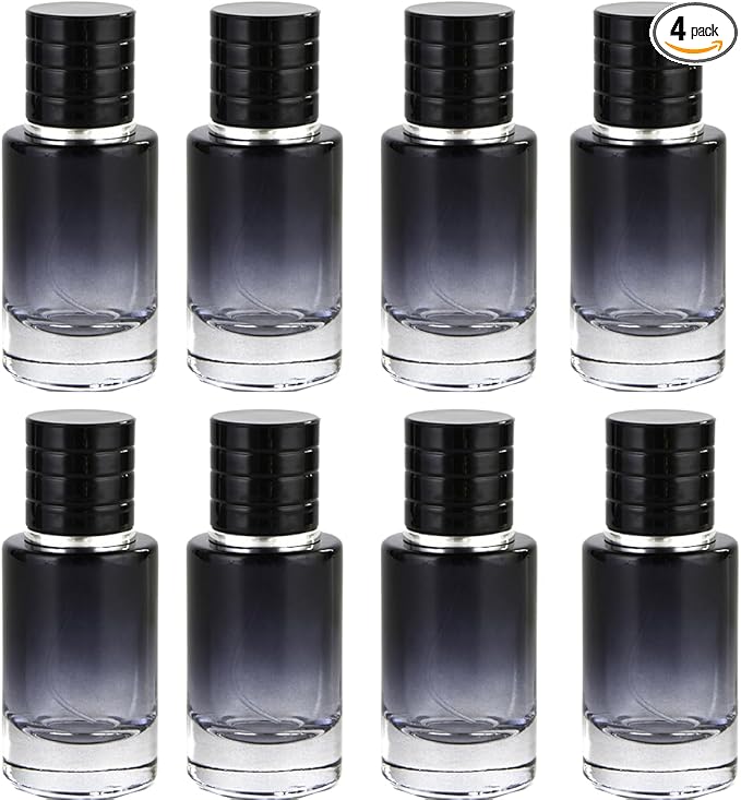 Empty Perfume Bottle Refillable 8PCS Glass Clear Gradient Blue Travel Spray Atomizer Container Perfume Fine Mist Spray Pump Bottles Dispenser for Essential Oil Liquid (Cylinder Blue 50ml-8PCS)