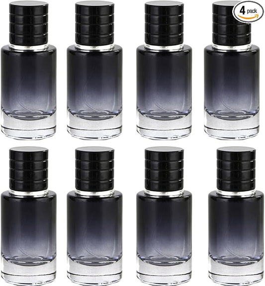 Empty Perfume Bottle Refillable 8PCS Glass Clear Gradient Blue Travel Spray Atomizer Container Perfume Fine Mist Spray Pump Bottles Dispenser for Essential Oil Liquid (Cylinder Blue 50ml-8PCS)