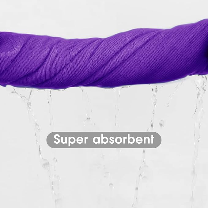 JML Microfiber Bath Towels, 2 Pack Extra Large Microfiber Towel for Body, 30" x 60", Oversized, Ultra Soft, Super Absorbent, Fast Drying, Perfect for Bathroom, Shower, Sauna, Yoga, Gym, Violet