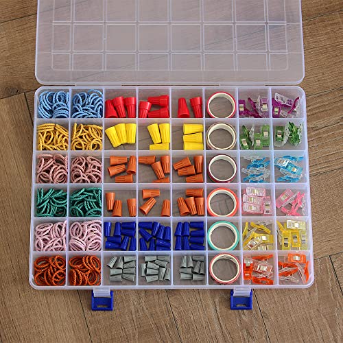 2 Pack Fixed 48 Grids Clear Plastic Divider Storage Box - Image 3