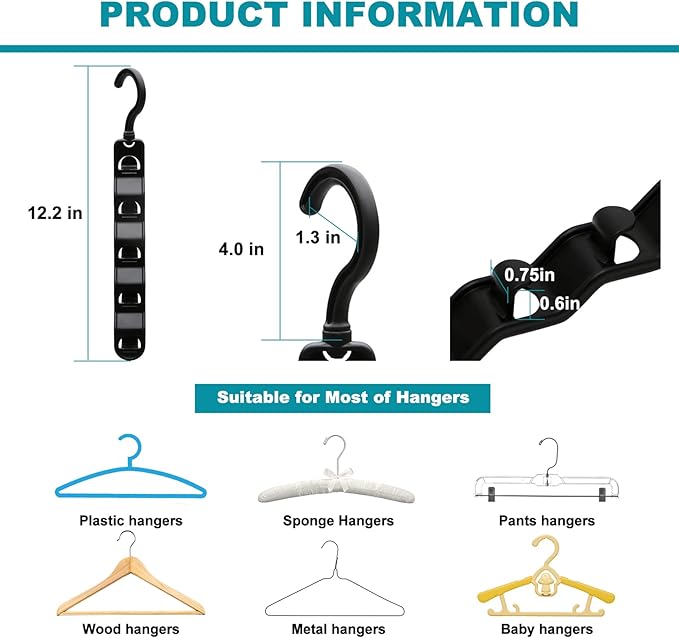 Closet Organizers and Storage,Upgraded Organization and Storage Clothes Hanger,8 Pack College Dorm Room Essentials,Sturdy Closet Organizer Home Essentials Space Saving Hangers for Thick Clothe