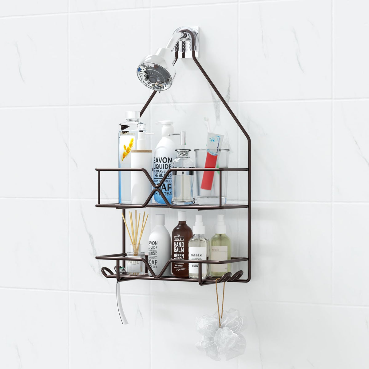TreeLen Shower Caddy over Shower Head Hanging Bathroom - Image 1