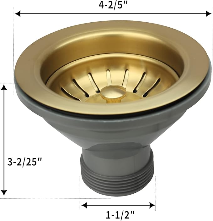 Akicon Kitchen Sink Stopper Replacement for 3-1/2 Inch Standard Strainer Drain, Solid Brass with Post Styled Basket