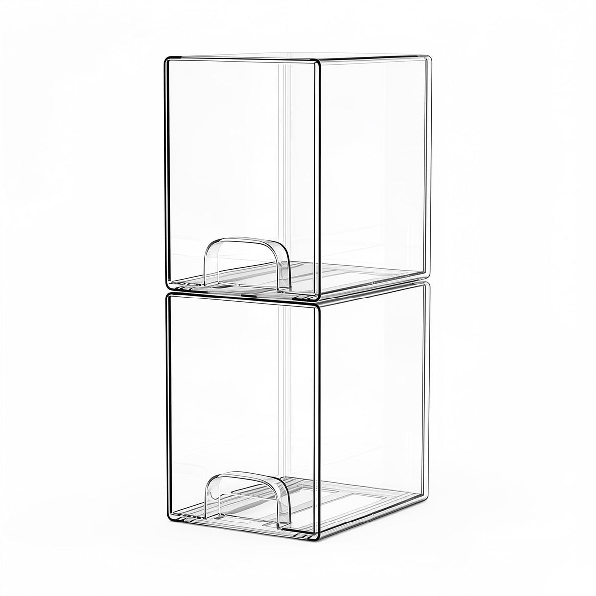 Clear Stackable Storage Drawers 2 Pack Bathroom Makeup Organizer - Image 1