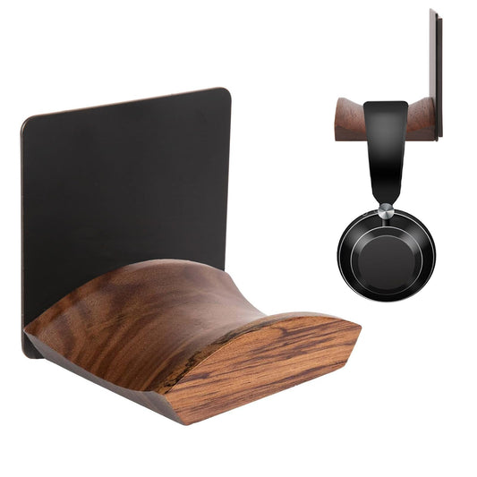 Magnetic Headphone Holder Desk Headphone Hanger Walnut Wood - Image 1