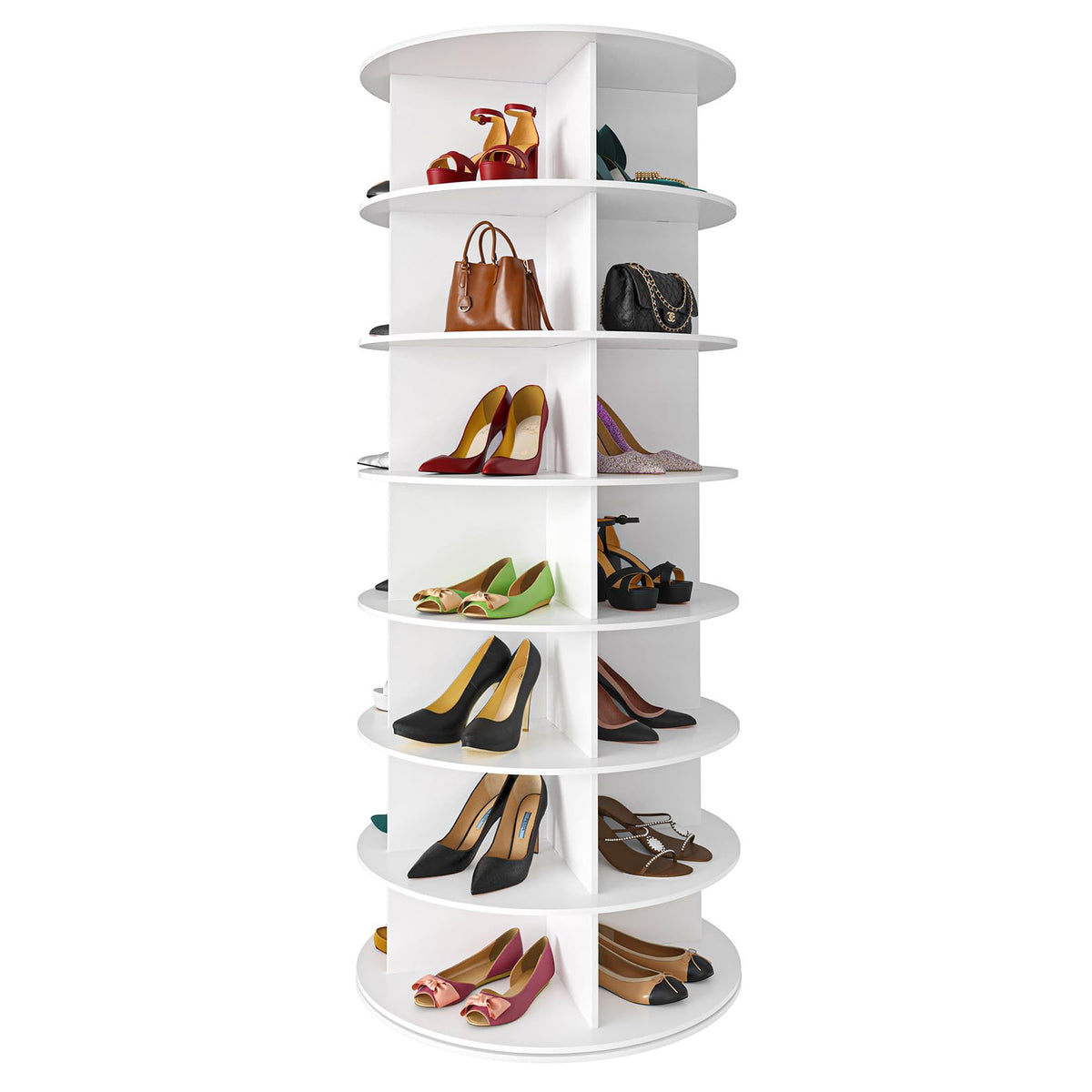 SpaceAid 7 Tier Rotating Shoe Rack Tower, Spinning Shoe - Image 1