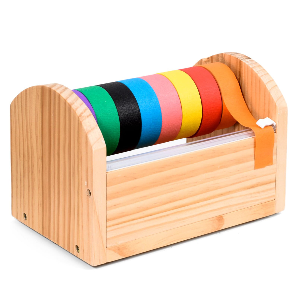 Kids Masking Tape Dispenser, Wooden Multi Roll Craft Tape - Image 1