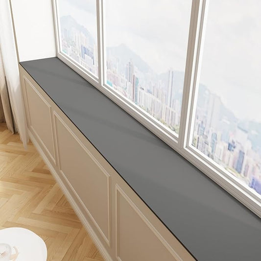 Window Sill Cushion Pad - Narrow Adjustable & Waterproof Window Seat Mat for Bay Windows, Absorbent Dust-Proof Liner with Non-Slip Backing,Cut-to-Fit (Grey, 39''x4'')