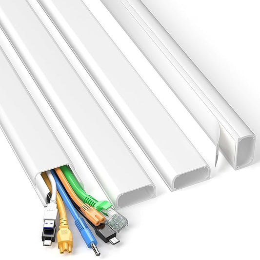 Delamu Cord Covers for 4-7 Wires on Wall, 62.8in Cord Hider Cable Hider, Paintable Wire Covers for Cords on Wall, TV Cord Hider for Wall Mount TV, Cable Cover Management, 4X L15.7 W1.57 H0.78in