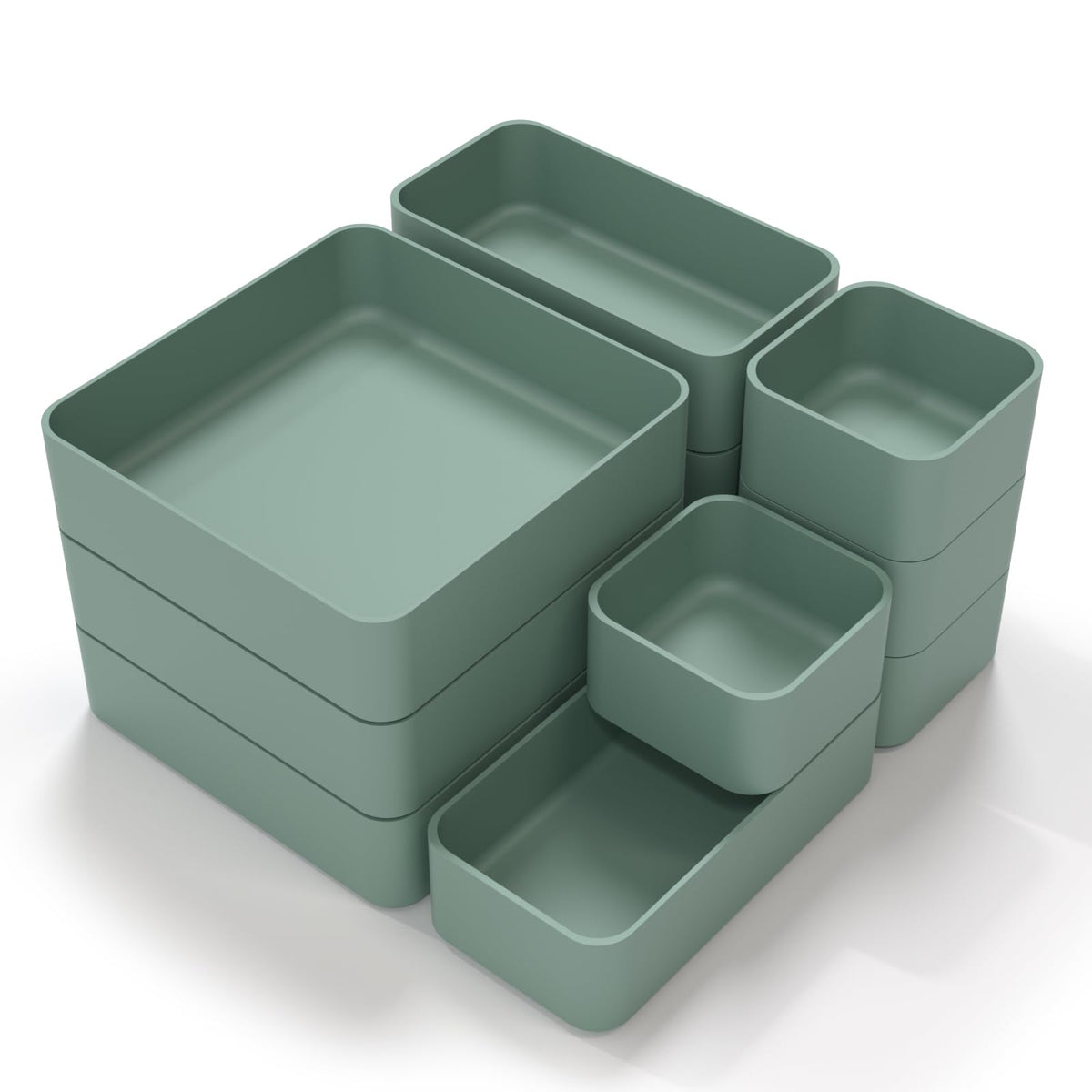 CHANCETSUI 11-Piece Stackable Drawer Organizer Set, Multi-size - Image 1