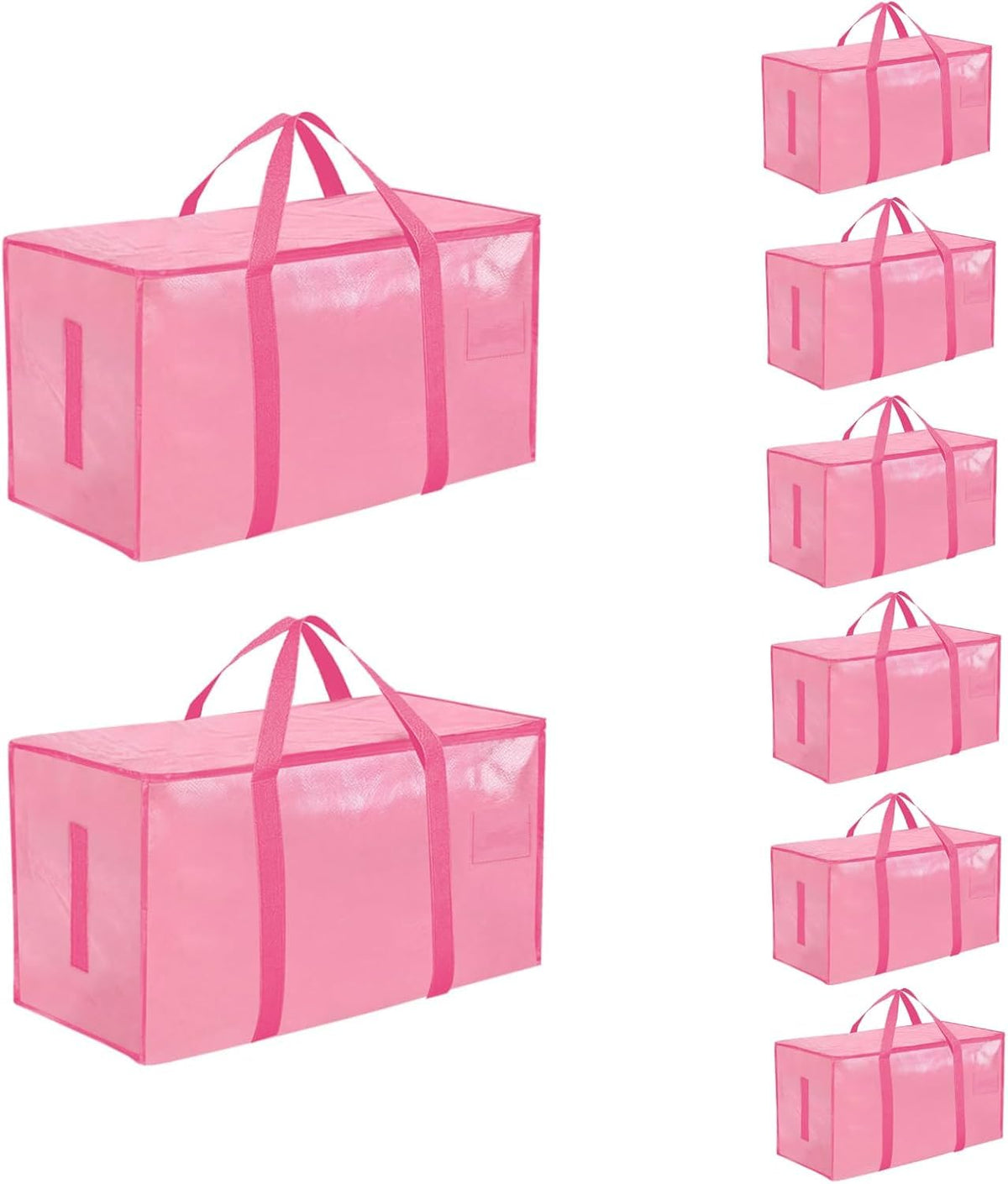Pink Moving Bags 200LB Heavy Duty 8 Pack Storage Bags - Image 1
