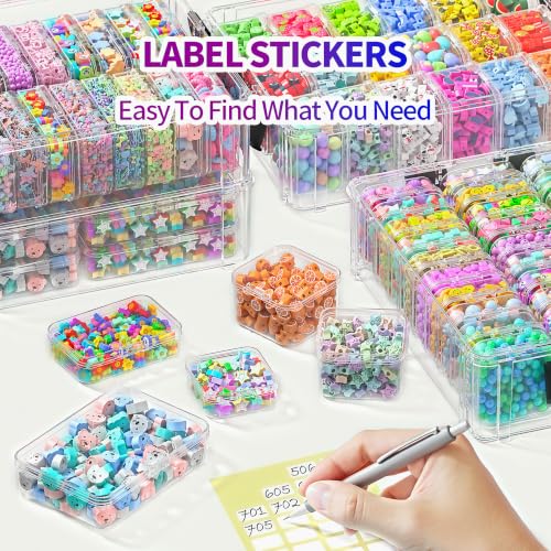 Bead Storage Organizer, 76 Small Containers and Lids, 4 Sizes - Image 6
