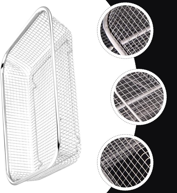 Food Strainers Flour Sifter Stainless Steel Colander Strainer Metal Mesh Vegetable Fruit Colander Kitchen Food Washing Basket Drain Bowls for Home Restaurant Sink Basket