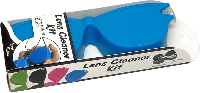 Calabria Kool Klean 4 Pack Eyeglass Lens Cleaner Kit Blue 15 ml Cleaning Spray, White Microfiber Cleaning Cloth Cleaning Kit