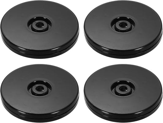 uxcell 4Pack Acrylic Lazy Susan Turntable, 3" Spinner Lazy Susan Turntable Organizer, Acrylic Ball Bearing Rotating Tray for Pantry Spice Rack Decorating, Black
