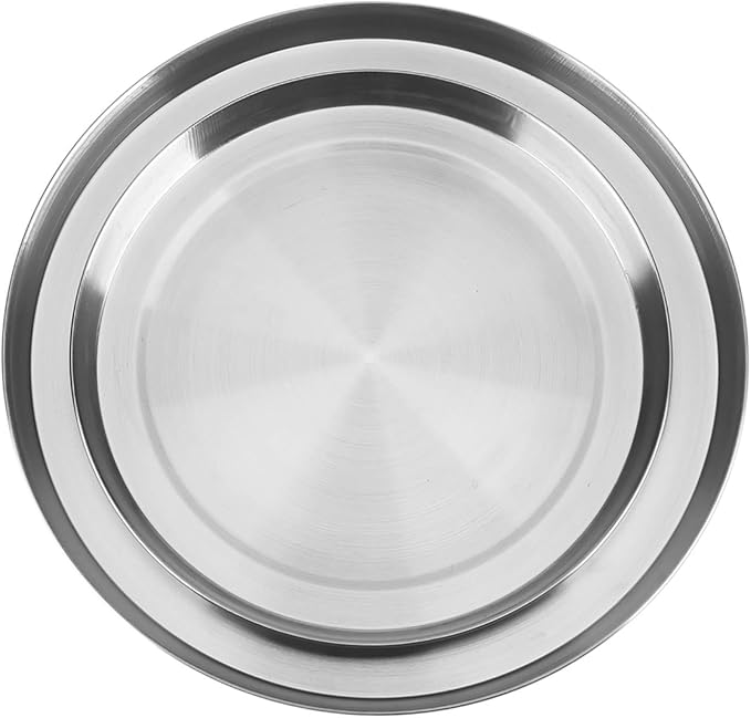 Stainless Steel Round Stove Burner Covers, 2PCS 8.07in and 2PCS 6.5in Round Gas Electric Range Top Covers for Extra Counter Space Heatproof and Decorative Kitchen Organizer