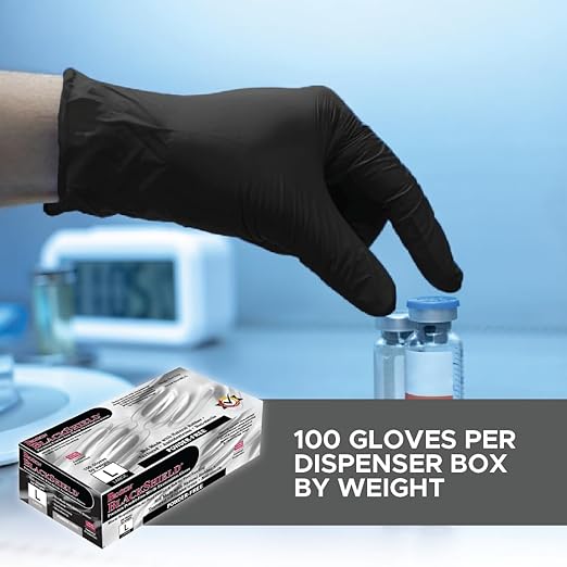BioSkin Nitrile Exam Grade Disposable Gloves, 4 Mil - Medium | Powder-Free, Chemical + Puncture Resistant, Textured | for Medical, Industrial, Janitorial, Food Service (Box of 100)