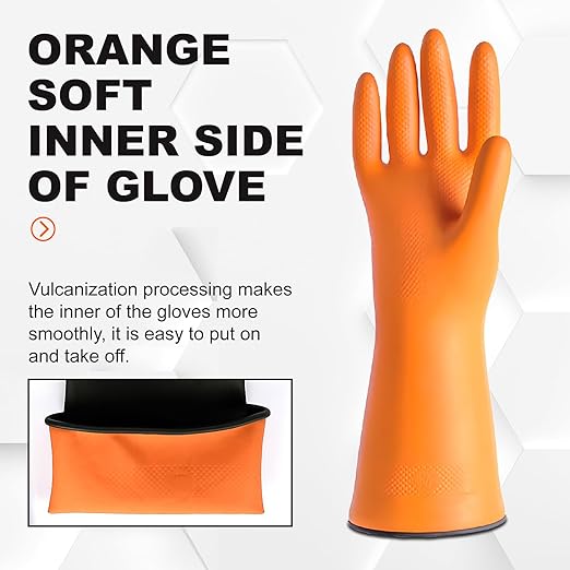 North Tower Heavy Duty Black Rubber Gloves for Cleaning - Non-Slip Grip Palm, Thick Household Gloves for Women, Kitchen Dishwashing, Car Washing, Mechanical Maintenance(M-3 Pair)