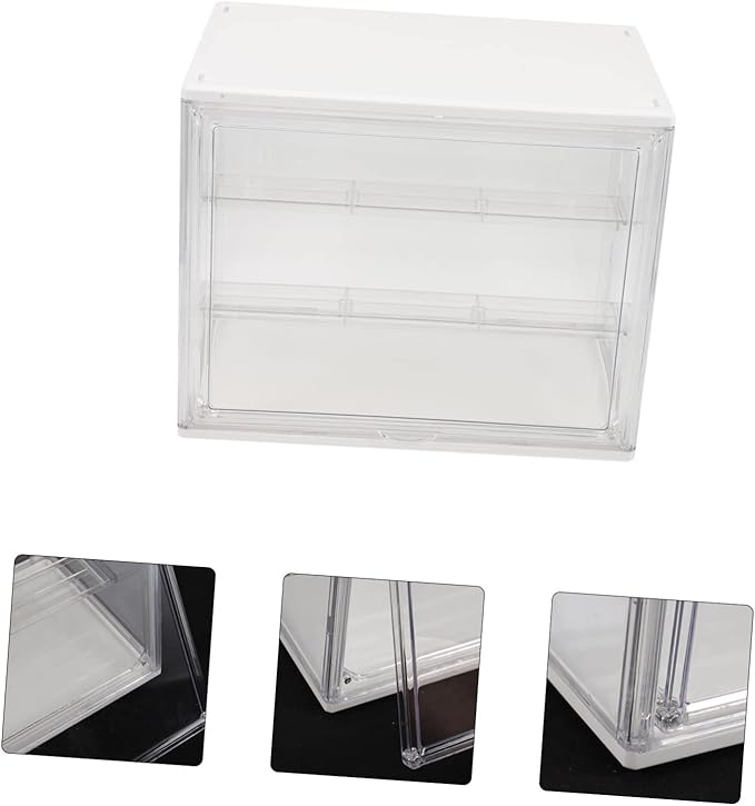ERINGOGO Stackable Book Storage Box for Students Dustproof Organizer Container Lid for Classroom and Home Use Multi-functional Bookcase Display
