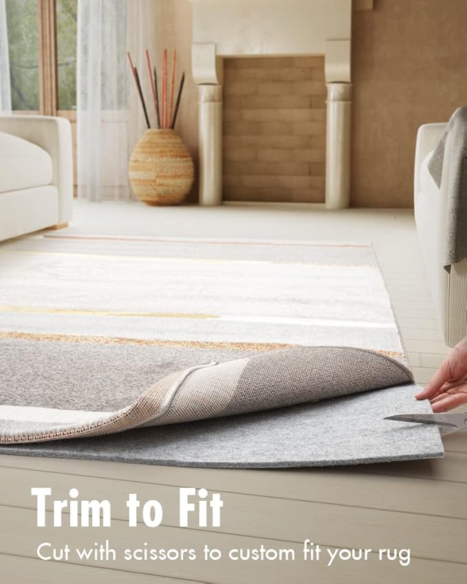 Resare Non Slip Rug Pad Gripper - 2x6 Feet 1/4" Extra Thick Felt Under Rug for Area Rugs and Hardwood Floors,Super Cushioned Non Skid Carpet Padding