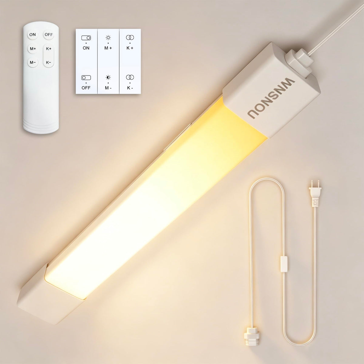 LED Tube Light Fixture with Plug Under Cabinet Lighting Dimming - Image 1