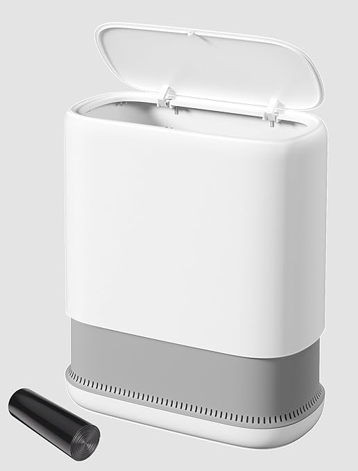 Bathroom Trash Can with Lid, Slim 3.3 Gallon Vacuum adsorption Garbage Bin, Narrow Press Top Waste Basket for Odor Control & Dog Proof for Bathroom Bedroom Office Home