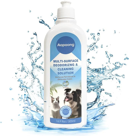 Multi-Surface Floor Cleaning Solution Ocean Scent, Household Floor Cleaner Care for All Robot Vacuums with Mopping and Cordless Wet/Dry Vacuums (16.9Fl Oz/500ML)