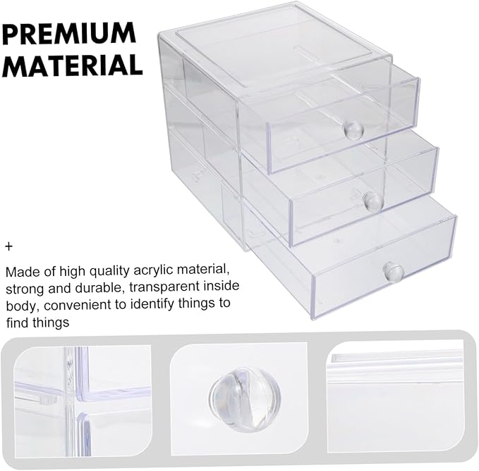 1pc Cosmetic Storage Box Acrylic Makeup Organizer Desktop Organizer Tidy Practical
