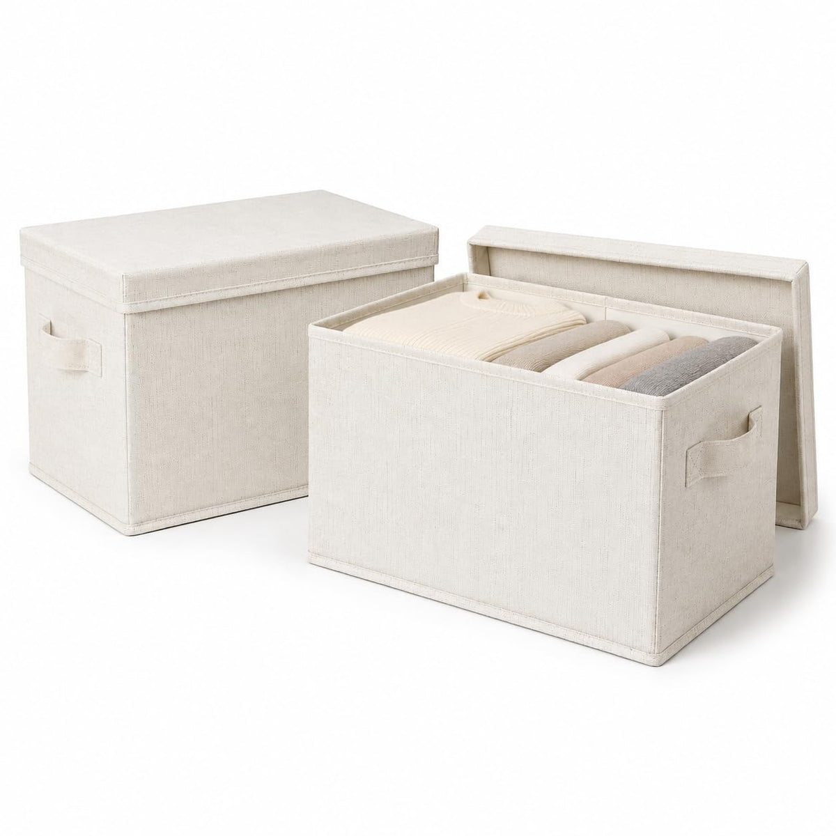 2-Pack Fabric Storage Bins with Lids 14.6 * 10.6 * 10.2 - Image 1