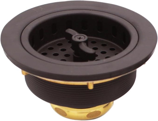Westbrass D213-12 3-1/2" Wing Nut Twist Style Large Kitchen Sink Basket Strainer, Oil Rubbed Bronze