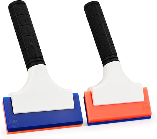 EHDIS 2PCS Double Edge Blade Small Rubber Squeegee 5-inch Handy Window Shower Squeegee Auto Water Blade for Car Windshield, Window