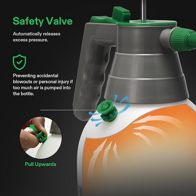 VIVOSUN Metal Plant Stand and 0.5Gal Handheld Garden Sprayer, 2L Pump Sprayer, 68 Oz Water Spray Bottle with Safety Valve, Adjustable Nozzle