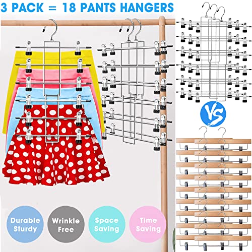 3 Pack Closet Organizers and Storage,6 Tiers Skirt Pants - Image 4