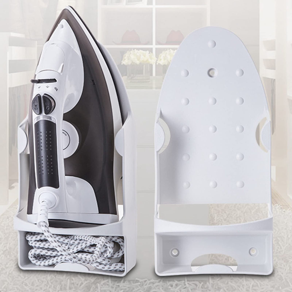 Ironing Board Hanger Wall Mount, Electric Iron Holder Rack - Image 1