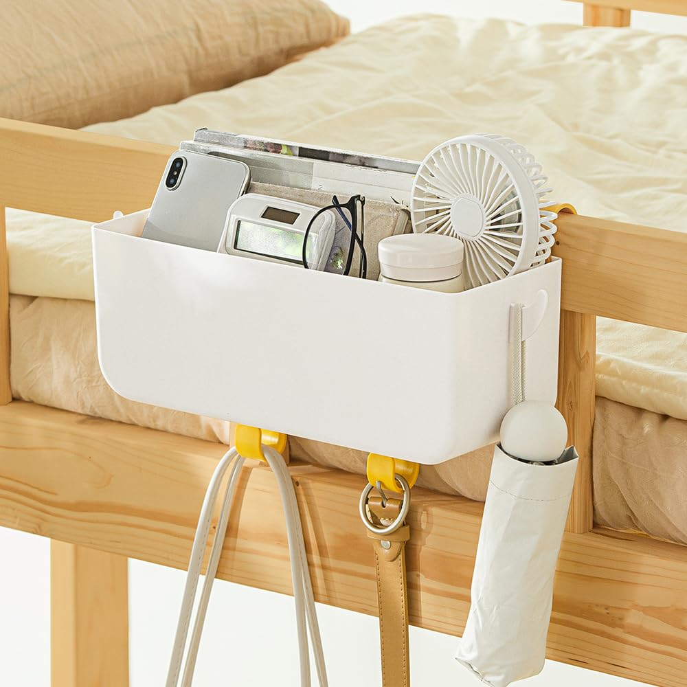 Hanging Storage Basket with Hooks, Bedside Organizer Shelf - Image 1