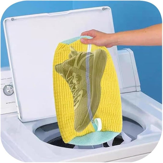 Shoe Washing Machine Bag – Large 360° Clean Laundry Shoe Bag | Laundry Bags Reusable for All Shoe Sizes (Yellow, 1 Pack)
