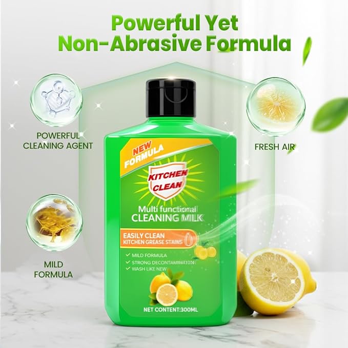 Fliwos Cleaning Milk House Cleaner, 2026 Upgraded Multifunctional Cleaner for Kitchen & Bathroom, Powerful Concentrated Cleansing Lotion, Multi-Purpose Cleaner, Effectively Remove Stains (Green 2Pcs)