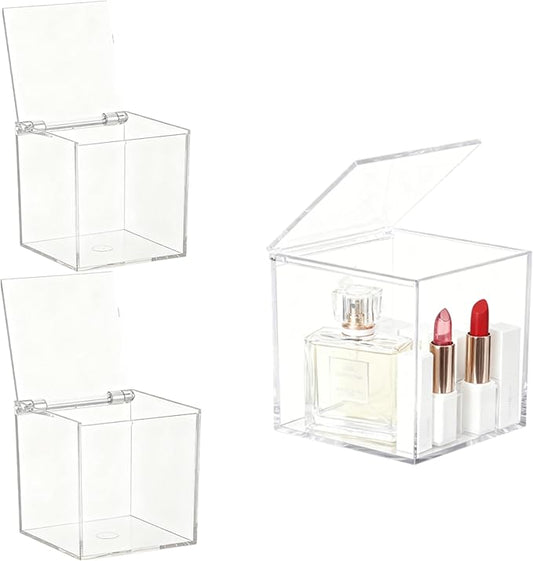 KissYou Acrylic Boxes with Lid Small Lucite Boxes Clear Display Box for Easter Gifts Treats Candies & Accessories, Plastic Storage Boxes