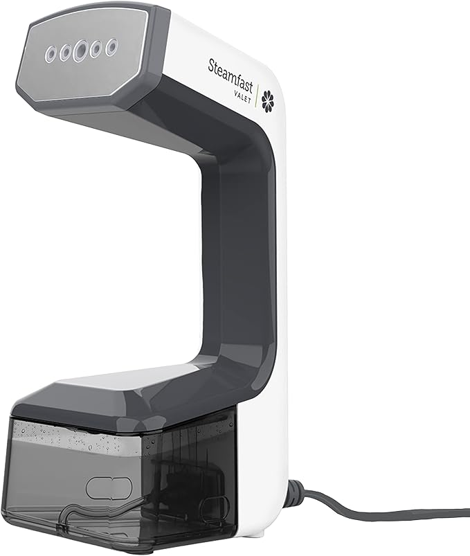 Steamfast VALET Handheld Garment Steamer, Chemical-Free, Removable Tank, Quick Heat-Up Time, Travel Friendly, White