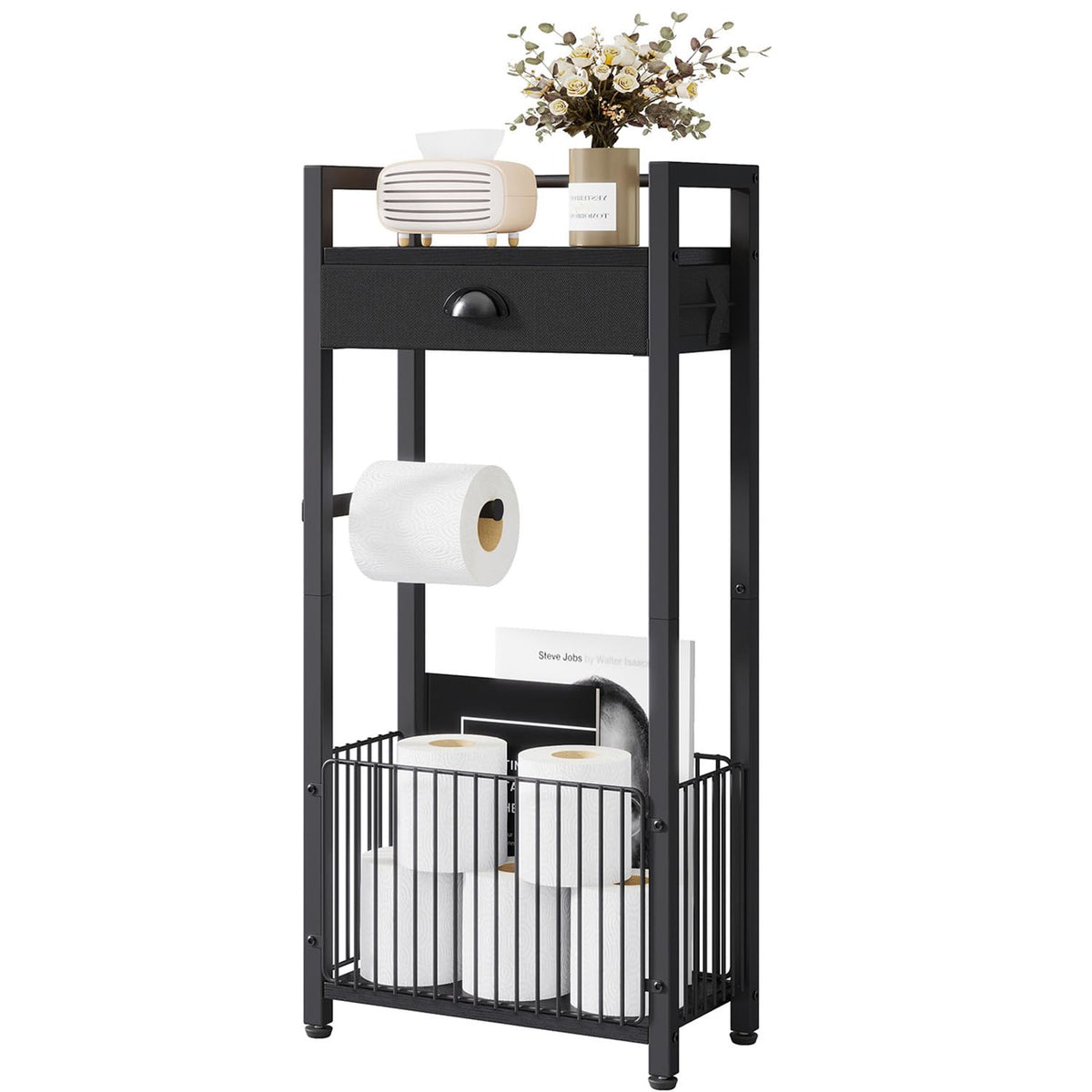 IBUYKE Toilet Paper Holder Toilet Roll Dispenser Storage - Image 1