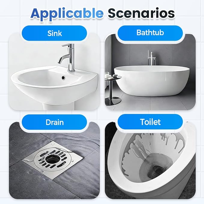 2026 New Multi-functional Sink & Drain Cleaner Powder Quick Foaming Heavy Duty Clog Remover for Kitchen Bathroom (3PCS)