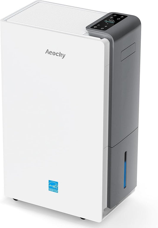 4500 Sq.Ft Most Efficient Energy Star 2025 Dehumidifier,AEOCKY Max 80 Pint/Day Smart Compressor Dehumidifier with Drain Hose, Intelligent Humidistat,for Basement,Bedroom,Home,Bathroom