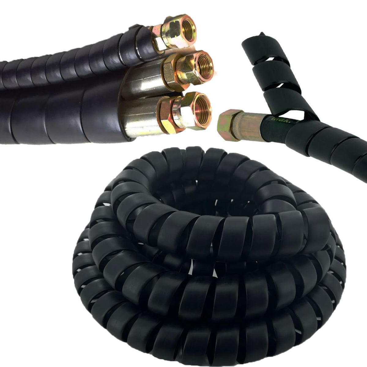 Spiral Wrap Cable Protector 2" OD x 10' Pre-Cut Lengths - Image 1