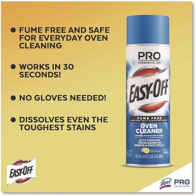 Fume Free Max Oven Cleaner, Foam, Lemon, 24 Oz Aerosol Spray, 6/carton