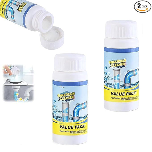 2pc Wild Tornado Pipe Dredge,Powerful Sink Cleaner ，Sink and Drain Cleaner Powder-The Pipe Dredge Quick Unclog For Kitchen Toilet