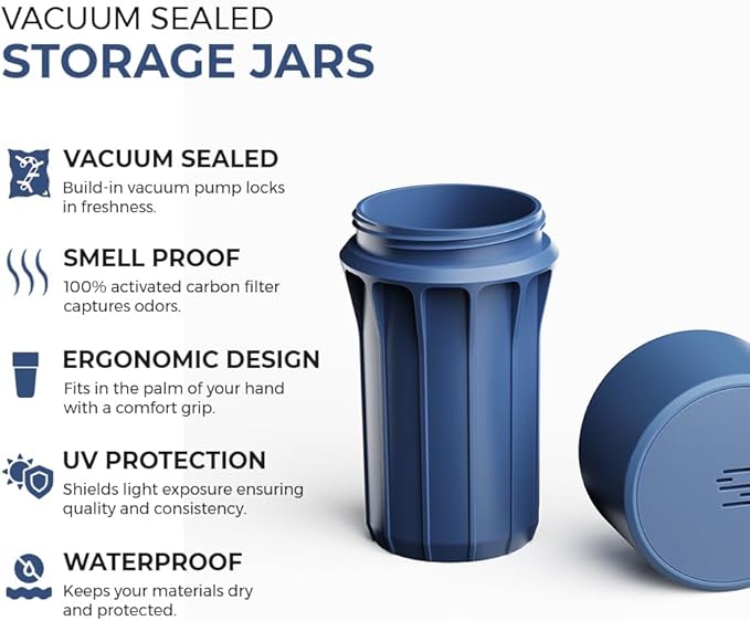 Staze Preserve Vacuum Sealed Storage Jars (148ml) | Food Storage Container with Protection - (MIDNIGHT TRIO)