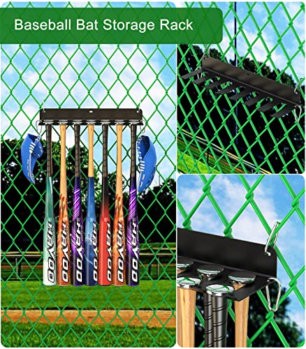 QBA Wall Mount Baseball Bat Holder, Holds 14 Bats, Bats Organizer - Image 6