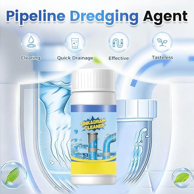 Sink and Drain Cleaner, Multi-functional Pipeline Dredging Agent, Sink Drain Cleaning Powder for Kitchen,Bathroom,Toilet,Pipe Maintenance (5)