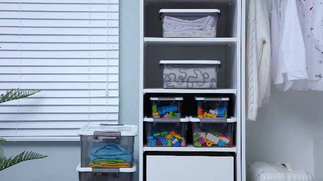 Citylife 10Packs 1.3Qt Small Storage Bins with Lids,Stackable - Image 8